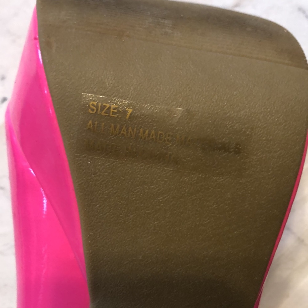 Neon Pink heels platform size 7 GUC 6” stiletto heel Charlotte Russe - Picture 8 of 8